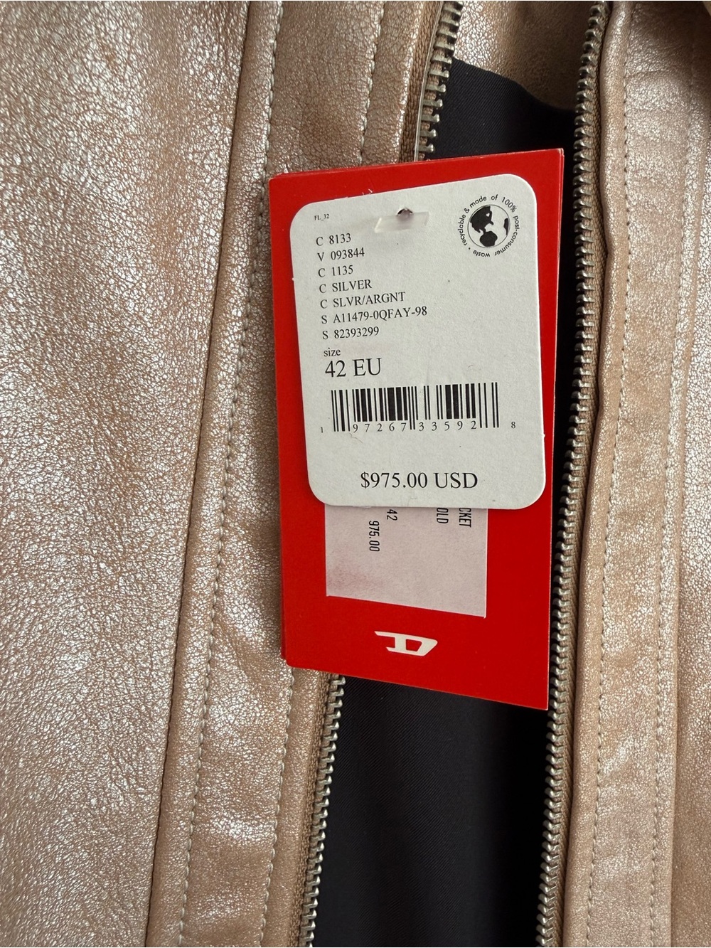 DIESEL - Tafy Jacket in silver/gold - Authentic - Picture 5 of 9
